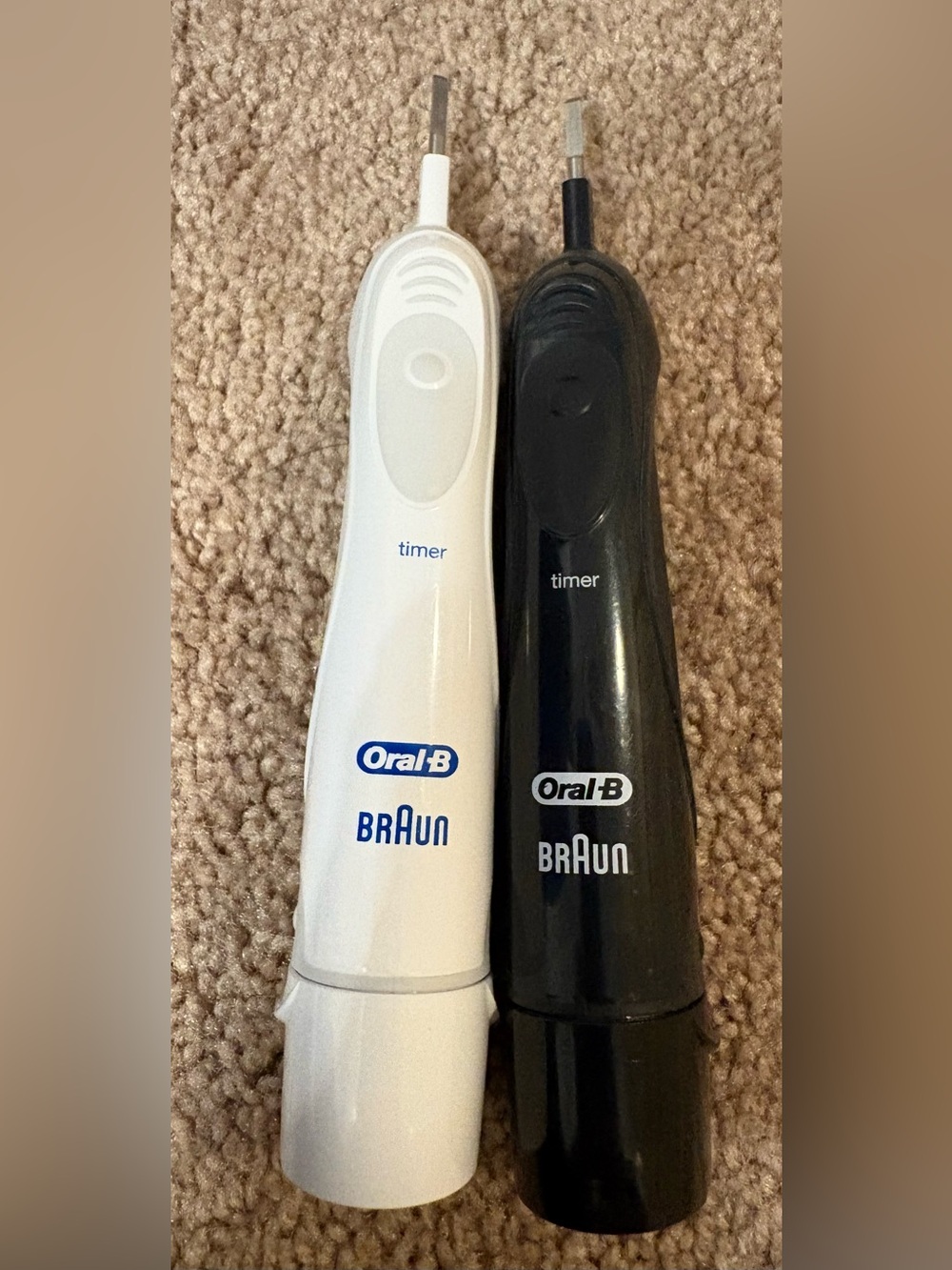 Oral‑B Braun Electric Toothbrush Handles — White and Black (2-Pack)